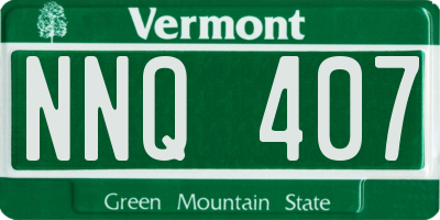 VT license plate NNQ407