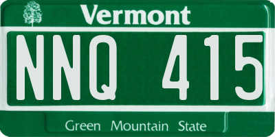 VT license plate NNQ415