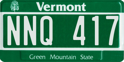 VT license plate NNQ417