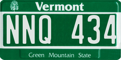 VT license plate NNQ434