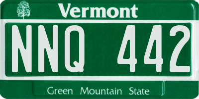 VT license plate NNQ442