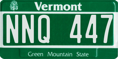 VT license plate NNQ447