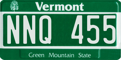 VT license plate NNQ455