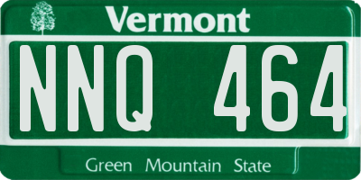 VT license plate NNQ464