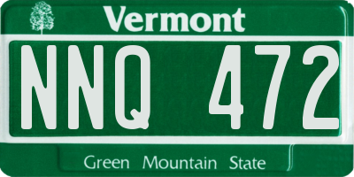 VT license plate NNQ472