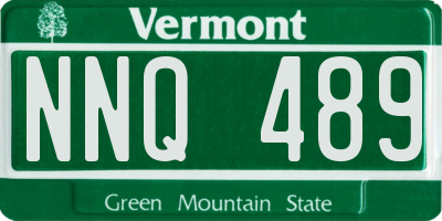 VT license plate NNQ489