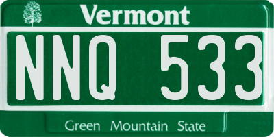 VT license plate NNQ533