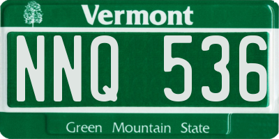 VT license plate NNQ536