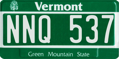 VT license plate NNQ537