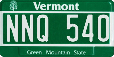 VT license plate NNQ540