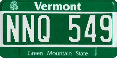 VT license plate NNQ549