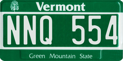 VT license plate NNQ554