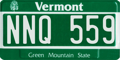 VT license plate NNQ559