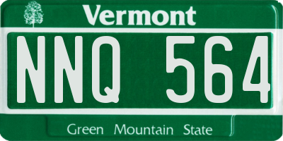 VT license plate NNQ564
