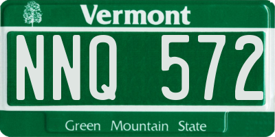 VT license plate NNQ572
