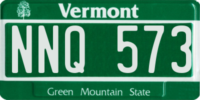 VT license plate NNQ573