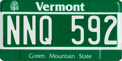 VT license plate NNQ592