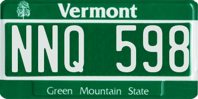 VT license plate NNQ598
