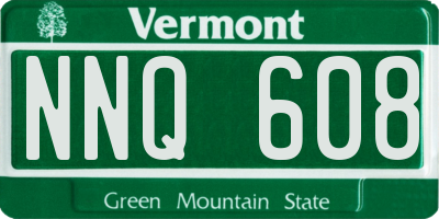 VT license plate NNQ608