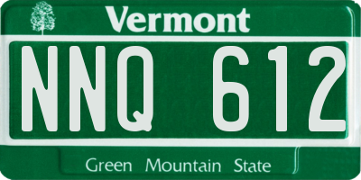 VT license plate NNQ612