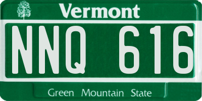 VT license plate NNQ616