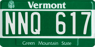 VT license plate NNQ617