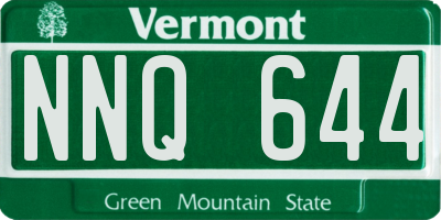 VT license plate NNQ644