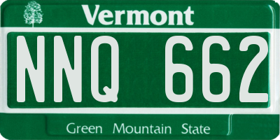 VT license plate NNQ662