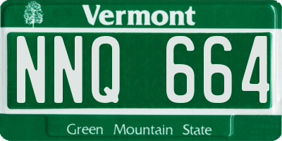 VT license plate NNQ664