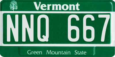 VT license plate NNQ667