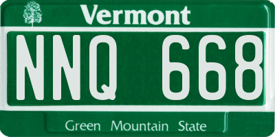 VT license plate NNQ668