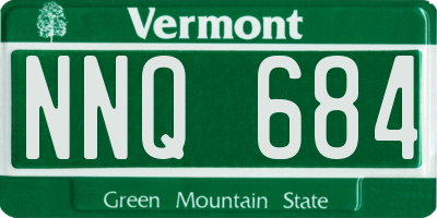 VT license plate NNQ684
