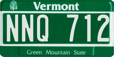 VT license plate NNQ712