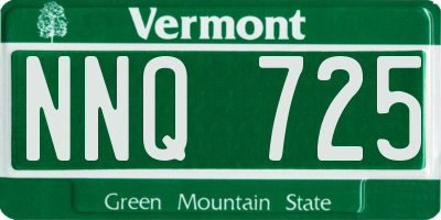 VT license plate NNQ725