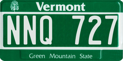 VT license plate NNQ727