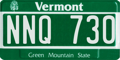 VT license plate NNQ730