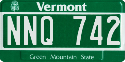 VT license plate NNQ742