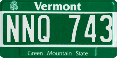 VT license plate NNQ743
