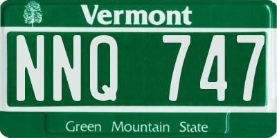 VT license plate NNQ747