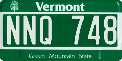 VT license plate NNQ748