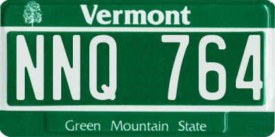VT license plate NNQ764