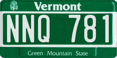 VT license plate NNQ781
