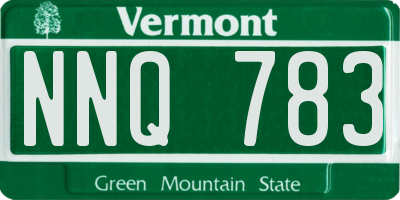 VT license plate NNQ783