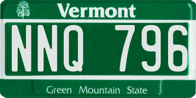 VT license plate NNQ796