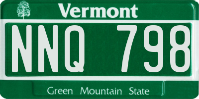 VT license plate NNQ798