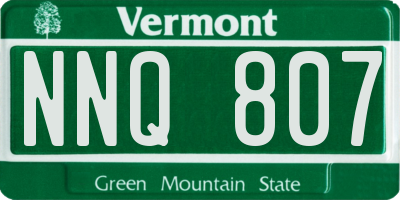 VT license plate NNQ807
