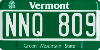 VT license plate NNQ809