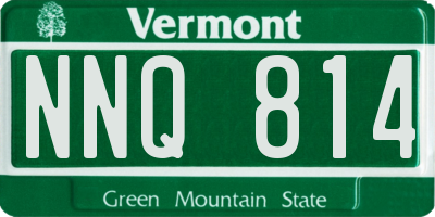 VT license plate NNQ814