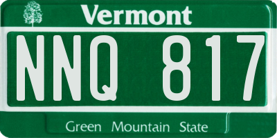 VT license plate NNQ817