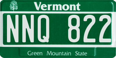 VT license plate NNQ822